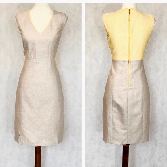 T Tahari Dresses & Skirts - T Tahari Sleeveless Cotton/Linen Colorblock Dress